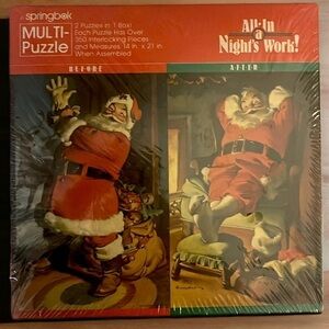 Vintage Christmas Puzzle Hallmark All-In-a-Night’s Work Christmas Sealed 700 PCs